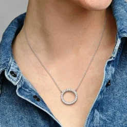 Pandora Collier Signature Cercle Scintillant | Femme Collier Et Pendentif