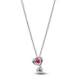 Pandora Collier à Pendentif Cœurs Halo Rouge | Femme Collier Et Pendentif