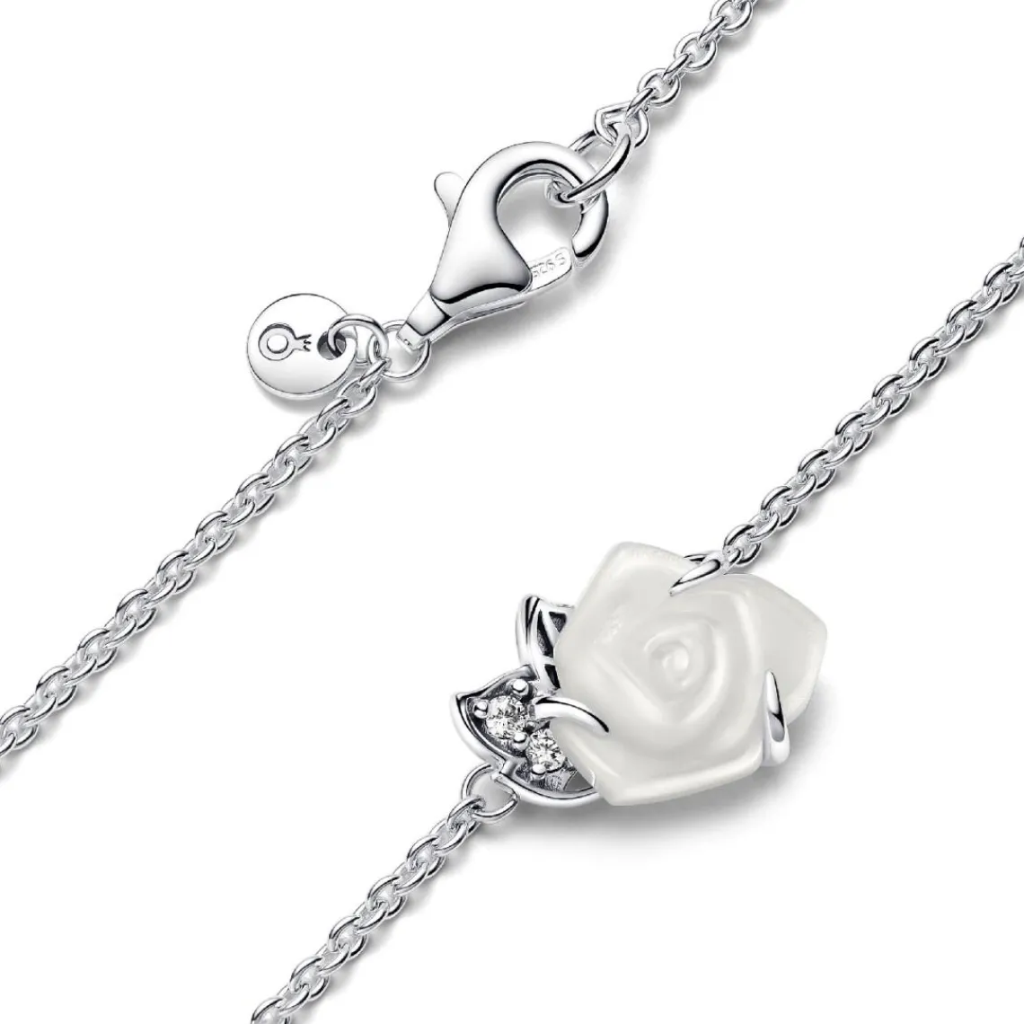 Pandora Collier Rose Épanouie Blanche | Femme Collier Et Pendentif