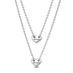 Pandora Colliers Cœurs Séparables Forever & Always | Femme Collier Et Pendentif