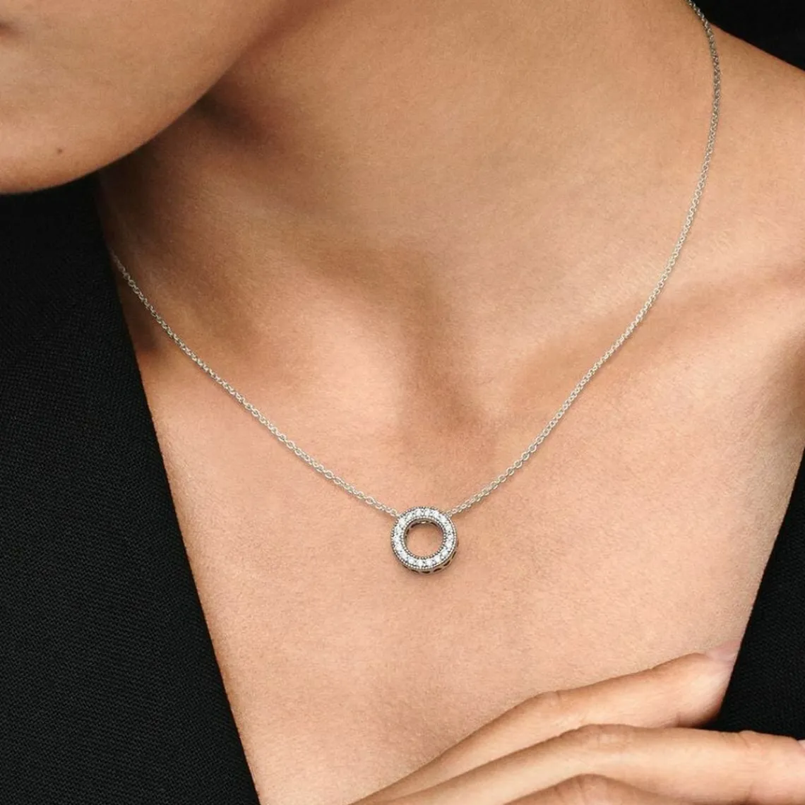 Pandora Collier Signature Cercle Pavé | Femme Collier Et Pendentif