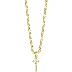Guess Bijoux Collier South Alameda Acier Doré Et Pampille Dague 66 cm | Homme Colliers Et Pendentifs