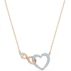 Swarovski Bijoux Collier Swarovski 5518865 - Collier or doré et argenté pendentif cœur infini Femme | Femme Collier Et Pendentif