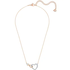 Swarovski Bijoux Collier Swarovski 5518865 - Collier or doré et argenté pendentif cœur infini Femme | Femme Collier Et Pendentif