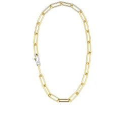 Ti Sento Collier 3937SY - argent doré grandes mailles rectangulaires Femme | Femme Collier Et Pendentif