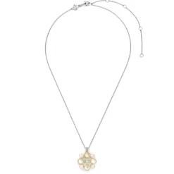 Ti Sento Collier - 34046YP Argent Doré Perles Synthétiques Et Oxyde De Zirconium Rond | Femme Collier Et Pendentif