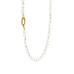 Ti Sento Collier - 34050YP Argent Doré Et Perles Synthétiques | Femme Collier Et Pendentif