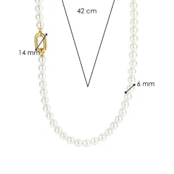 Ti Sento Collier - 34050YP Argent Doré Et Perles Synthétiques | Femme Collier Et Pendentif