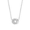 Ti Sento Collier 3915ZI - Collier Argent 2 Anneaux Entrelacés | Femme Collier Et Pendentif