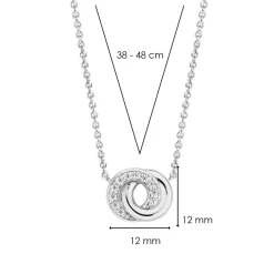Ti Sento Collier 3915ZI - Collier Argent 2 Anneaux Entrelacés | Femme Collier Et Pendentif