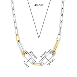 Ti Sento Collier - 34047ZY Argent Bicolore Épingles | Femme Collier Et Pendentif