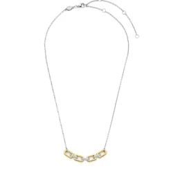 Ti Sento Collier - 34044ZY Argent Doré Liens Et Pavage | Femme Collier Et Pendentif