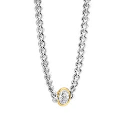 Ti Sento Collier - 34051ZY Argent Rhodié Et Pièce Serti Doré | Femme Collier Et Pendentif