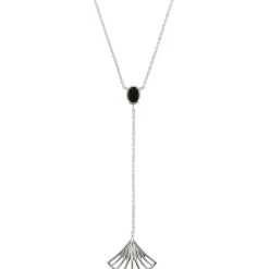 Kosma Paris Collier Y Arielle Argenté & Onyx Noir | Femme Collier Et Pendentif