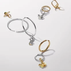 Pandora Créoles à Charms Moments 18 mm | Femme Boucles D'Oreilles