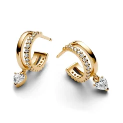 Pandora Créoles Cœurs Pendantes | Femme Boucles D'Oreilles