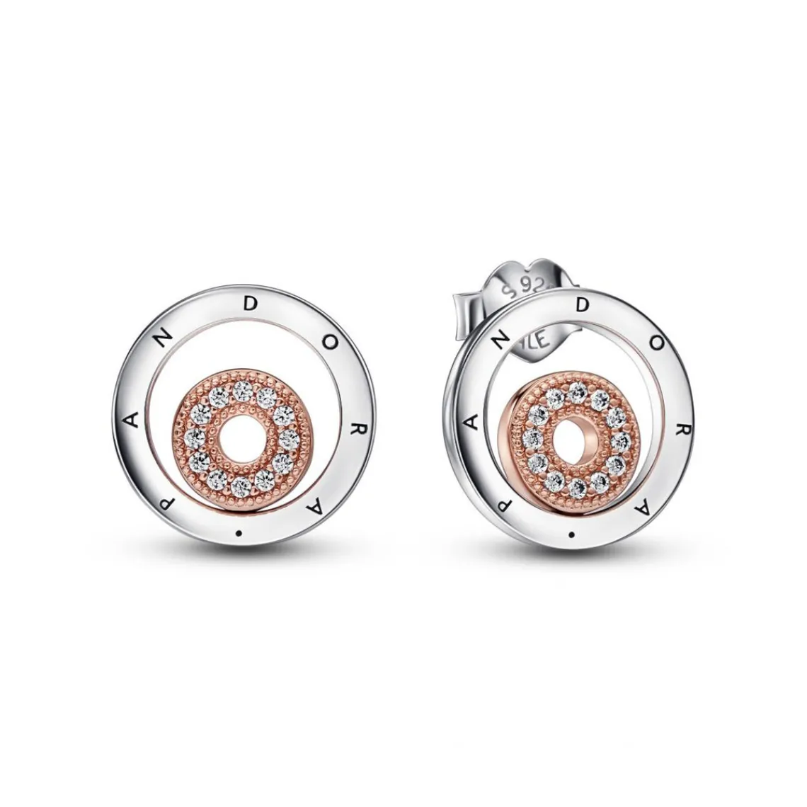 Pandora Créoles Doubles Scintillantes | Femme Boucles D'Oreilles