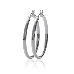 Maison de la Bijouterie Créoles femme argent 4 mm - Z3040 | Femme Boucles D'Oreilles
