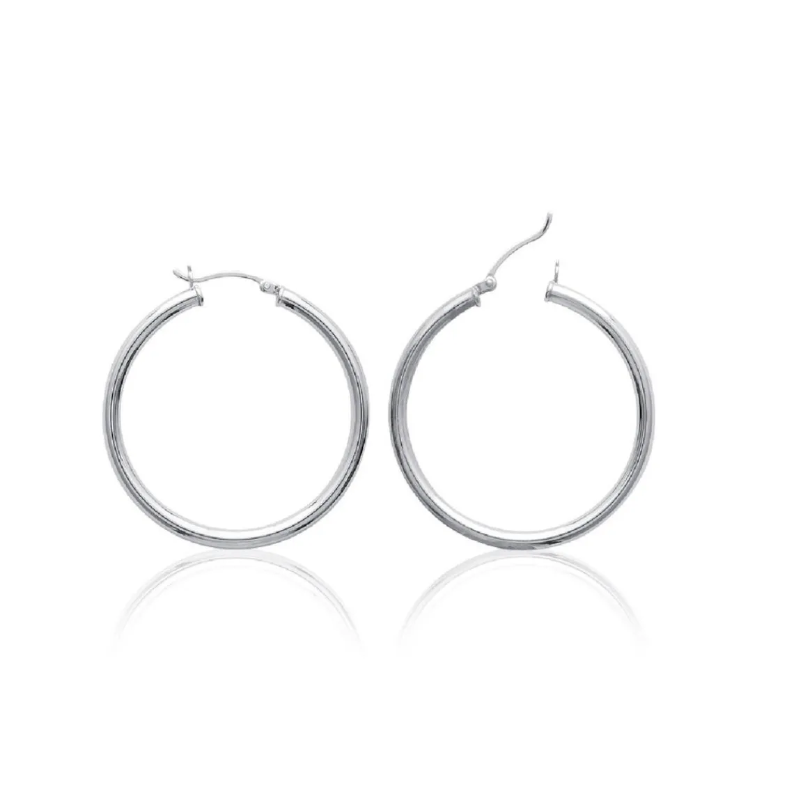 Maison de la Bijouterie Créoles femme argent 4 mm - Z3040 | Femme Boucles D'Oreilles