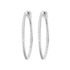 Maison de la Bijouterie Créoles femme argent rhodié blanc serti griffe 35 mm - Z6Y3VZ0 | Femme Boucles D'Oreilles