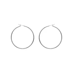 Maison de la Bijouterie Créoles femme argent rhodié 5 mm - WUU50 | Femme Boucles D'Oreilles