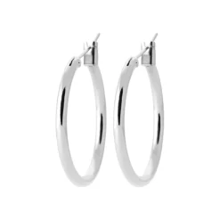 Maison de la Bijouterie Créoles femme argent rhodié 2 mm - WUUY0 | Femme Boucles D'Oreilles