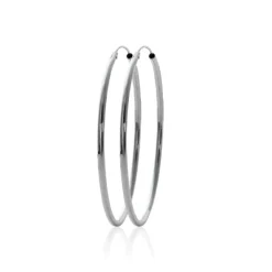 Maison de la Bijouterie Créoles femme argent rhodié 5 mm - W0YY50 | Femme Boucles D'Oreilles