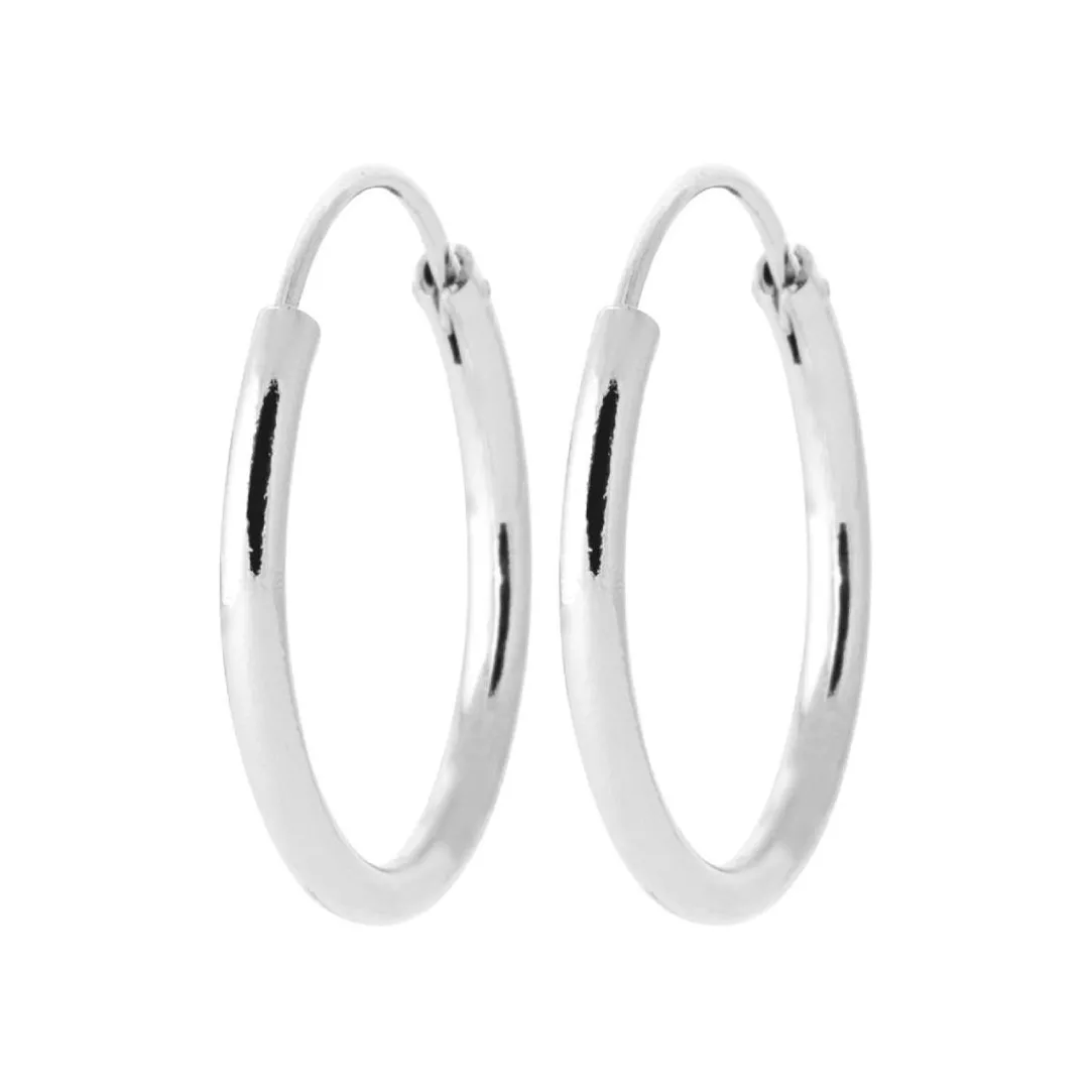 Maison de la Bijouterie Créoles femme argent rhodié 2 mm - W0YYY0 | Femme Boucles D'Oreilles
