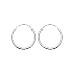 Maison de la Bijouterie Créoles femme argent rhodié 2 mm - W0YYY0 | Femme Boucles D'Oreilles