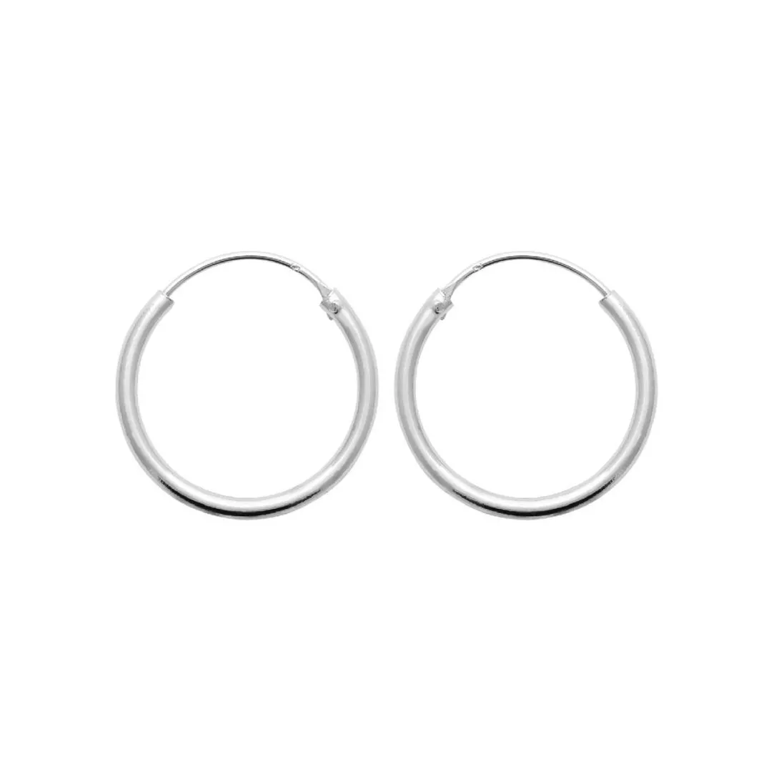 Maison de la Bijouterie Créoles femme argent rhodié 2 mm - W0YYY0 | Femme Boucles D'Oreilles