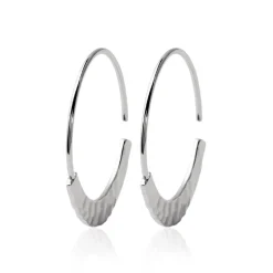 Maison de la Bijouterie Créoles femme argent rhodié 27 mm - W6Y0300 | Femme Boucles D'Oreilles