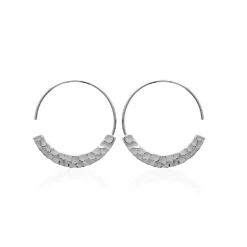 Maison de la Bijouterie Créoles femme argent rhodié 27 mm - W6Y0300 | Femme Boucles D'Oreilles