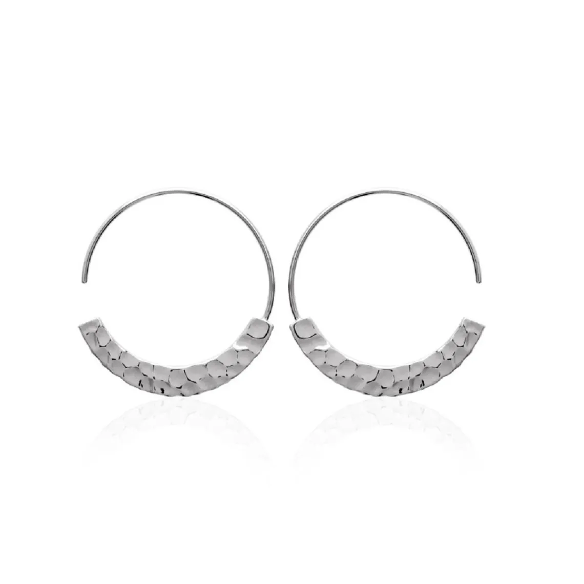 Maison de la Bijouterie Créoles femme argent rhodié 27 mm - W6Y0300 | Femme Boucles D'Oreilles