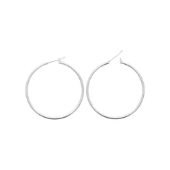 Maison de la Bijouterie Créoles femme argent rhodié 4 mm - WUU40 | Femme Boucles D'Oreilles