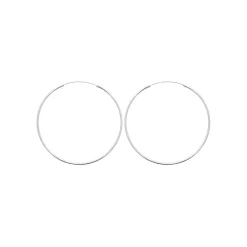 Maison de la Bijouterie Créoles femme argent rhodié 7 mm - W0YYW0 | Femme Boucles D'Oreilles