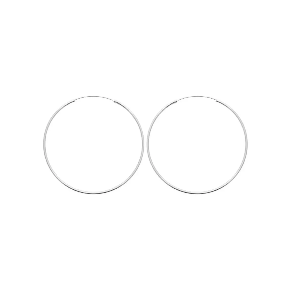 Maison de la Bijouterie Créoles femme argent rhodié 7 mm - W0YYW0 | Femme Boucles D'Oreilles