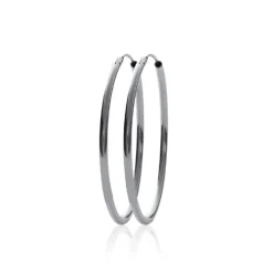 Maison de la Bijouterie Créoles femme argent rhodié 4 mm - W0YY40 | Femme Boucles D'Oreilles
