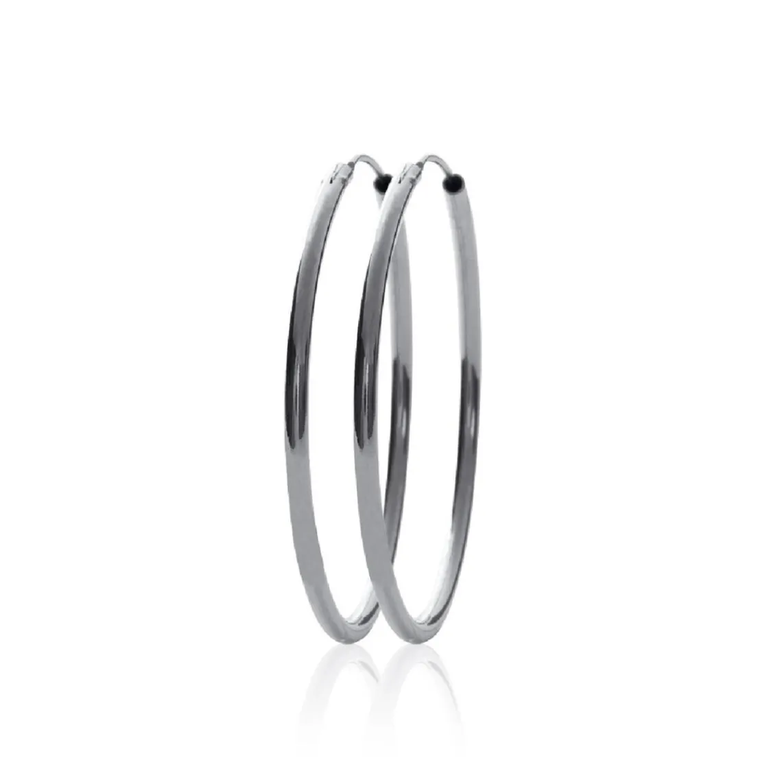 Maison de la Bijouterie Créoles femme argent rhodié 4 mm - W0YY40 | Femme Boucles D'Oreilles