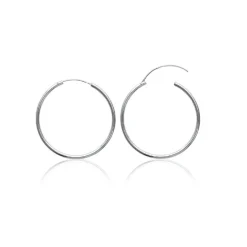 Maison de la Bijouterie Créoles femme argent rhodié 4 mm - W0YY40 | Femme Boucles D'Oreilles