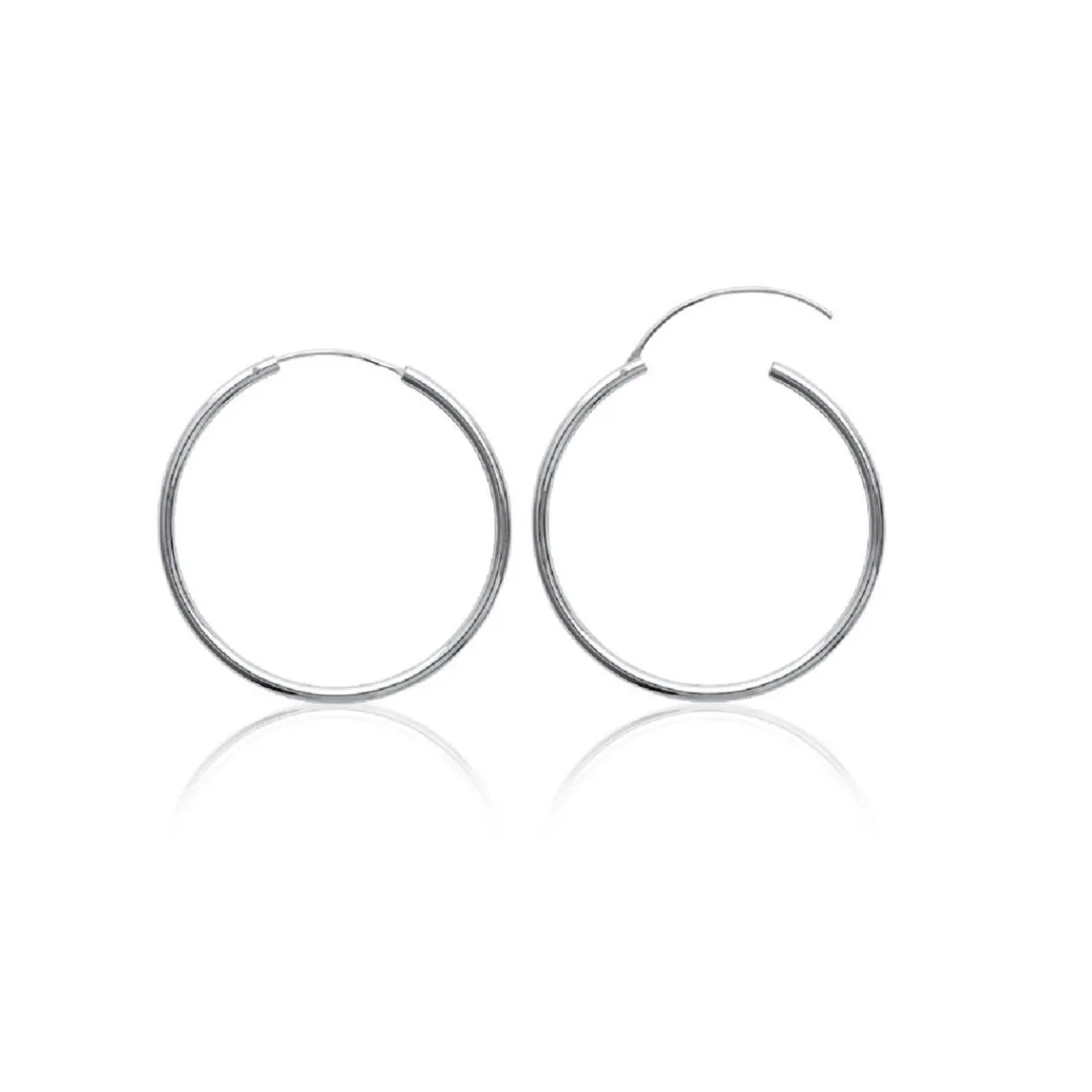 Maison de la Bijouterie Créoles femme argent rhodié 4 mm - W0YY40 | Femme Boucles D'Oreilles