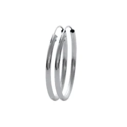 Maison de la Bijouterie Créoles femme argent rhodié 3 mm - W0YY30 | Femme Boucles D'Oreilles