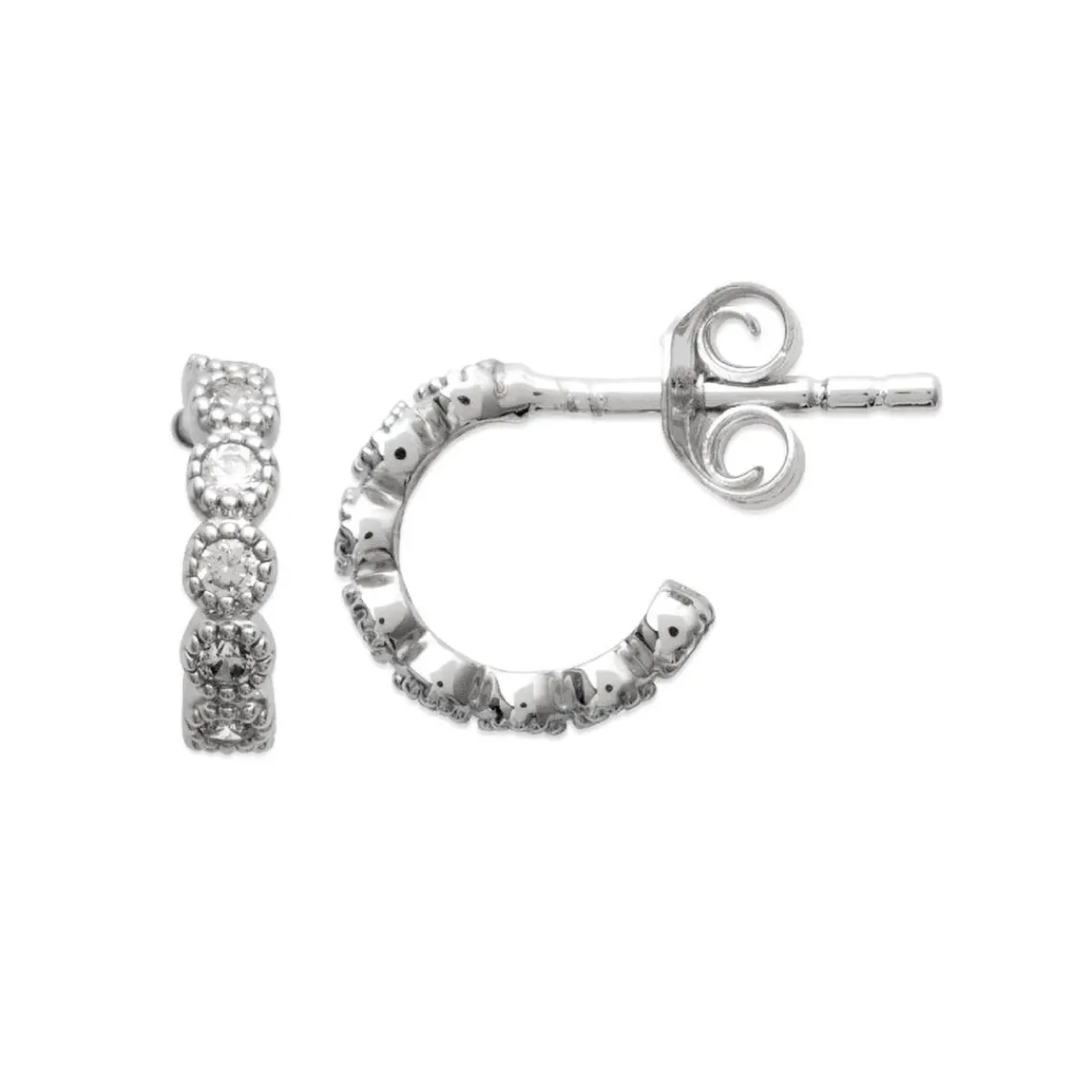 Maison de la Bijouterie Créoles femme argent rhodié 1 mm - Z50UVZ0 | Femme Boucles D'Oreilles