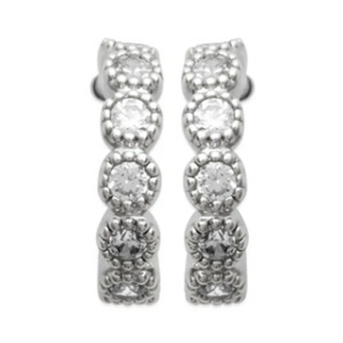 Maison de la Bijouterie Créoles femme argent rhodié 1 mm - Z50UVZ0 | Femme Boucles D'Oreilles