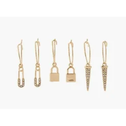 Balaboosté Créoles Femme Avec Cadenas Et Epingle - 3502456534247 Métal Doré | Femme Boucles D'Oreilles