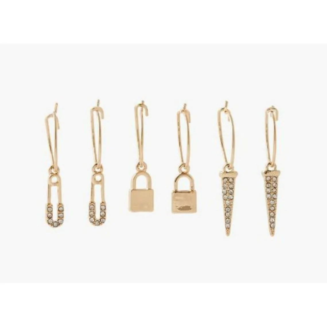 Balaboosté Créoles Femme Avec Cadenas Et Epingle - 3502456534247 Métal Doré | Femme Boucles D'Oreilles