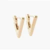 Balaboosté Créoles Femme Forme V - 3502456533677 Métal Doré | Femme Boucles D'Oreilles