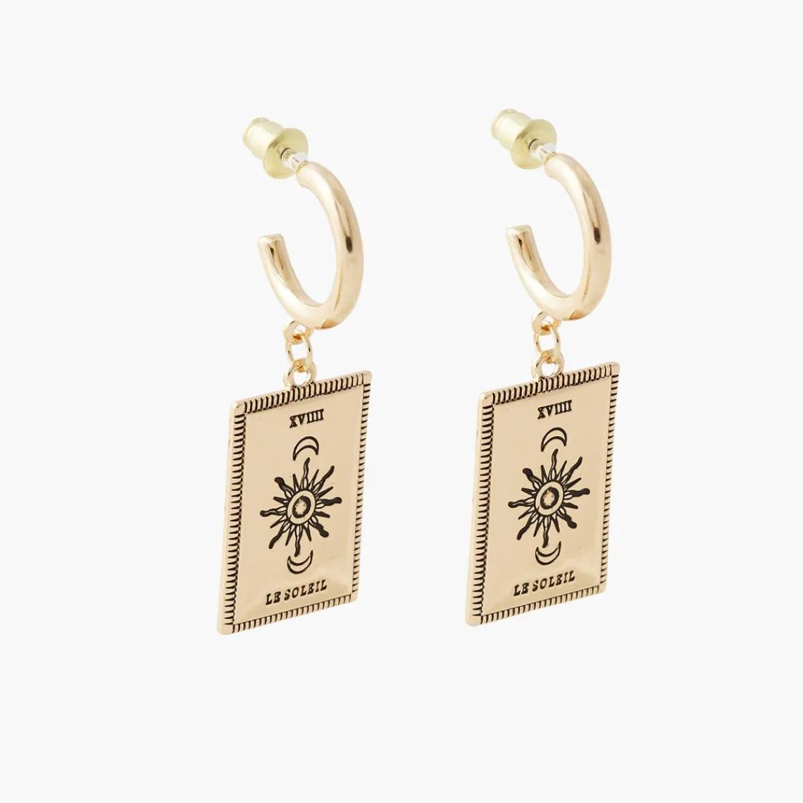 Balaboosté Créoles Femme Mini Creole Pdt Rectangle Ac Gravure - 3502456532069 Métal Doré | Femme Boucles D'Oreilles