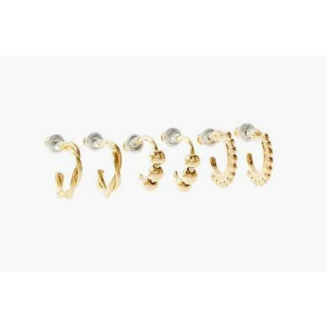 Balaboosté Créoles Femme Set De 3 Mini Diff Effets - 3502456299375 Métal Doré | Femme Boucles D'Oreilles