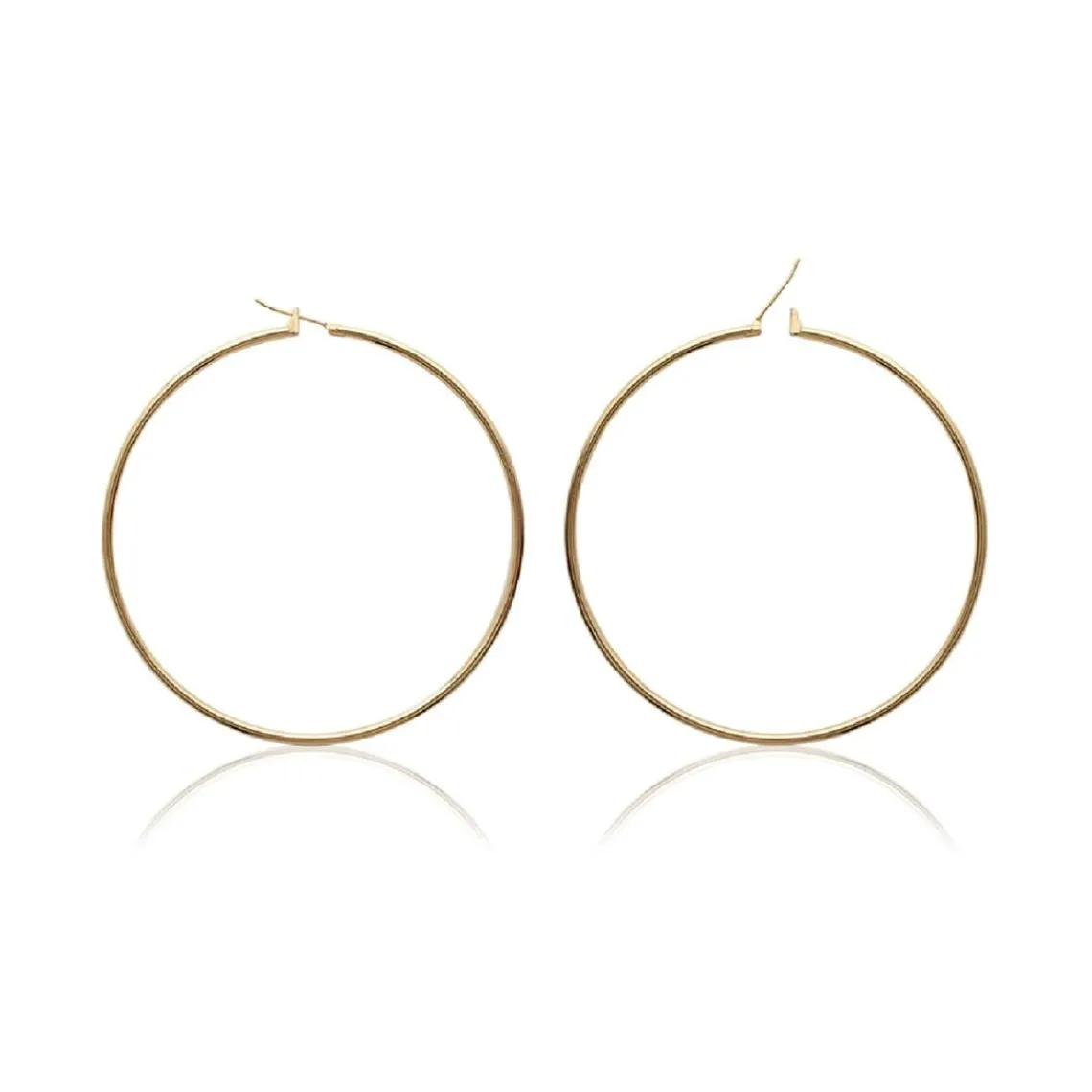 Maison de la Bijouterie Créoles femme plaqué or 5 mm simples - YUU50 | Femme Boucles D'Oreilles