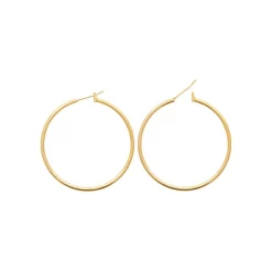 Maison de la Bijouterie Créoles femme plaqué or 4 mm simples - YUU40 | Femme Boucles D'Oreilles